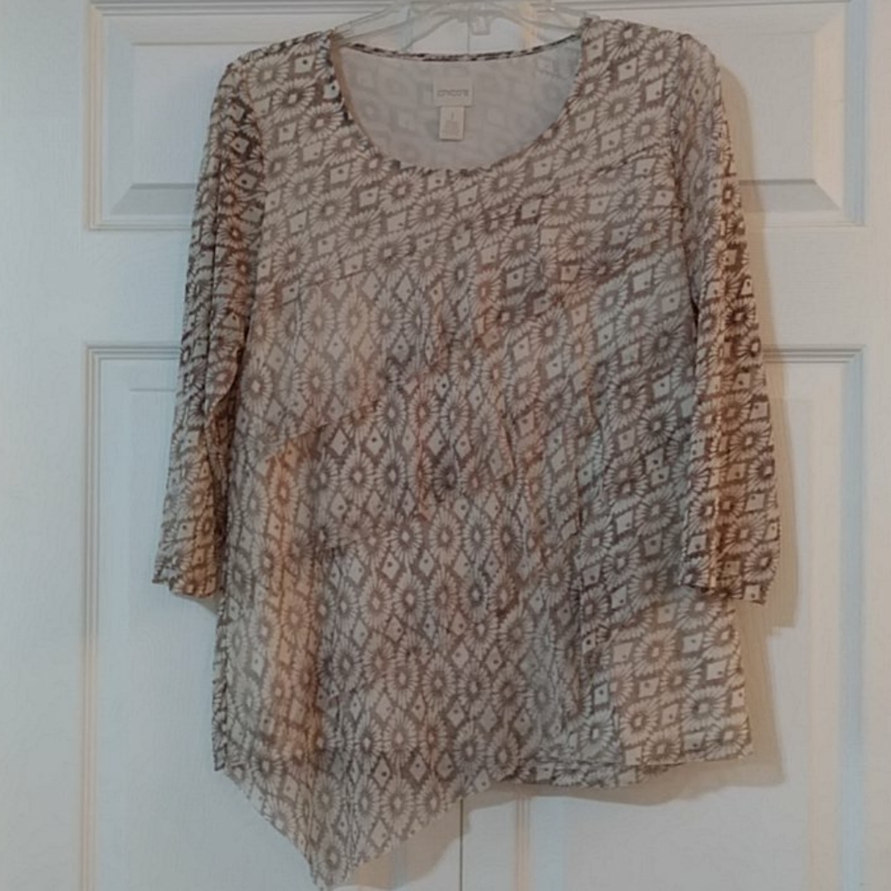 Chico's Layered Look Lined Blouse Size 1